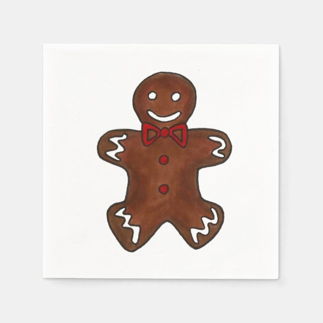 Guardanapo De Papel Gingerbird Man Christmas Cookies Napkins (Frente)