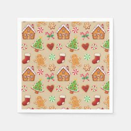 Guardanapo De Papel Gingerbread House Cookies Napkins Christmas Napkin