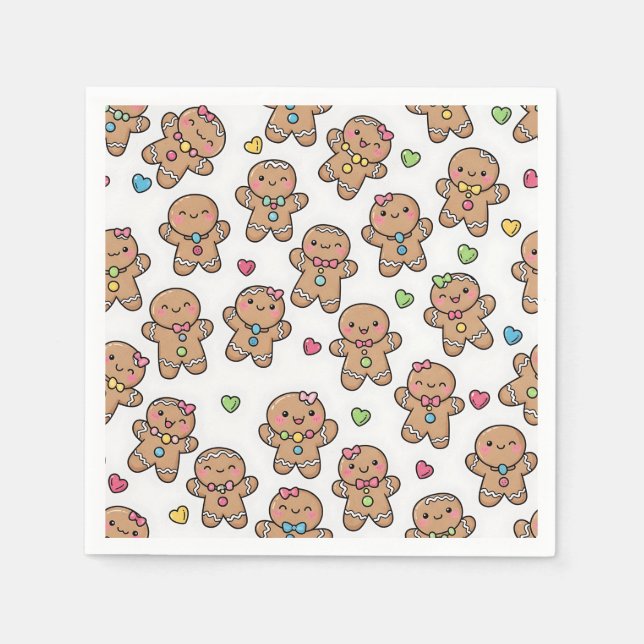 Guardanapo De Papel Gingerbread Men Christmas Napkins (Frente)