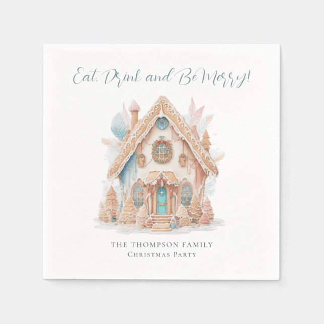 Guardanapo De Papel Gingercake House Coma Bebida Seja Feliz Natal (Frente)