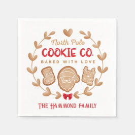 Guardanapo De Papel Gingercake Natal Cookies Nome da família Red