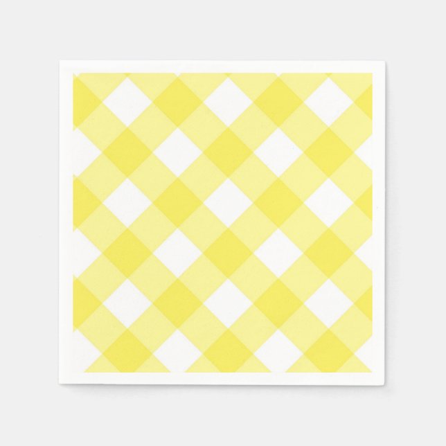 Guardanapo De Papel Gingham Amarelo (Frente)