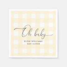 Gingham Amarelo Oh Baby Paper Napkin