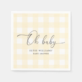 Guardanapo De Papel Gingham Amarelo Oh Baby Paper Napkin
