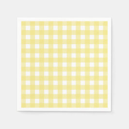Guardanapo De Papel Gingham amarelo pálido e branco