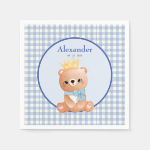 Guardanapo De Papel Gingham Azul Do Urso Cinto