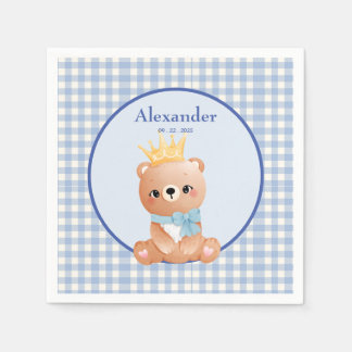 Guardanapo De Papel Gingham Azul Do Urso Cinto