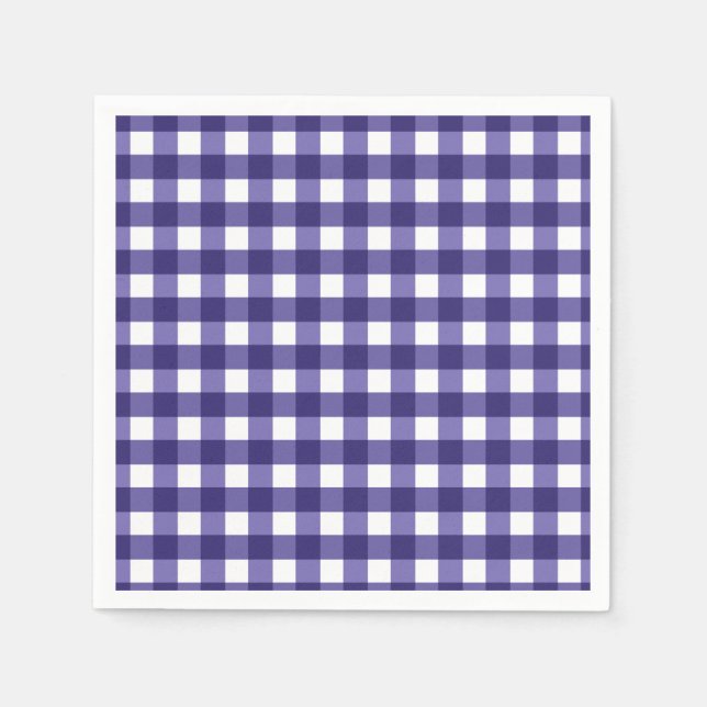 Guardanapo De Papel Gingham azul marinho (Frente)