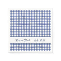 Gingham Azul Náutico de Verão, 4 de Julho Xadrez