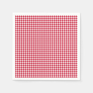 Guardanapo De Papel Gingham-Berry-Red-Paper Napkins