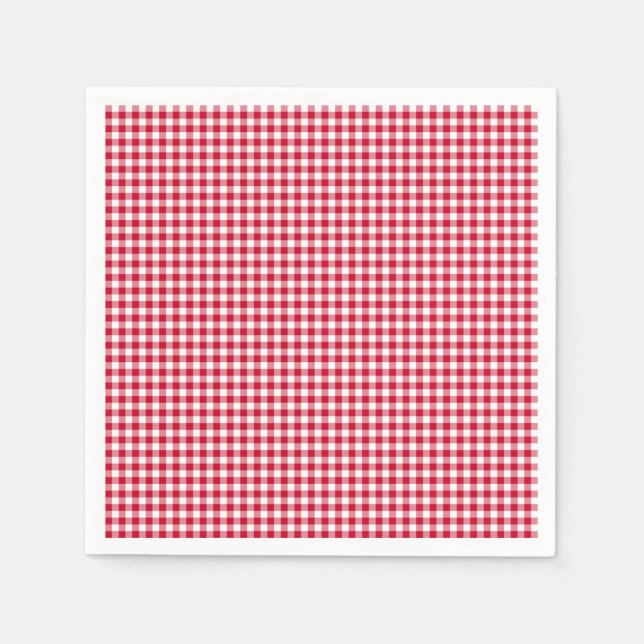 Guardanapo De Papel Gingham-Berry-Red-Paper Napkins (Frente)