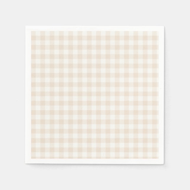 Guardanapo De Papel Gingham Clássico da Primavera | Linho Macio (Frente)