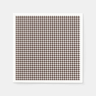 Guardanapo De Papel Gingham-Dark Brown-Paper Napkins