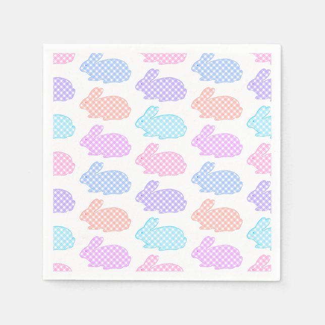 Guardanapo De Papel Gingham Easter Bunny Pattern (Frente)