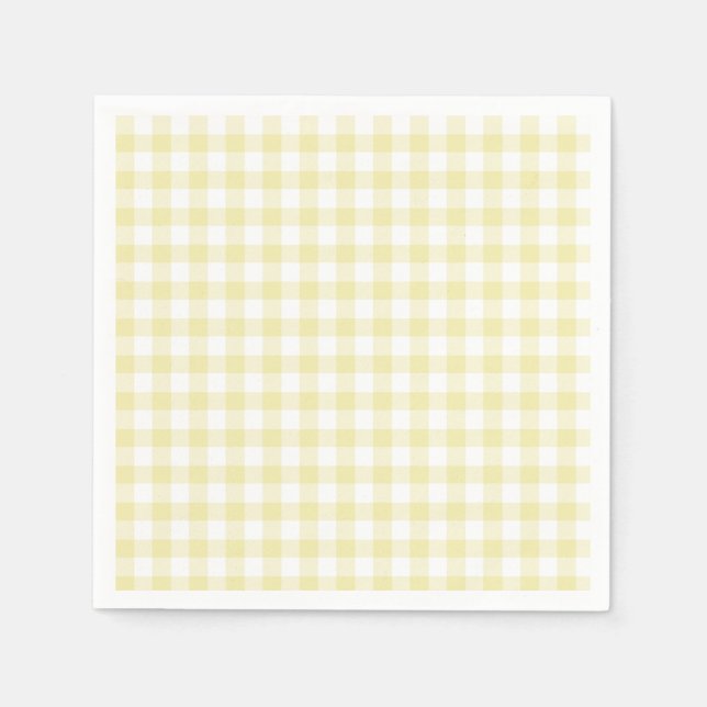 Guardanapo De Papel Gingham Manteiga Clássica Amarelo (Frente)