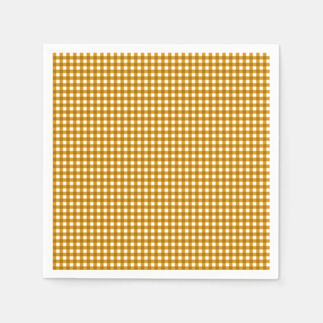 Guardanapo De Papel Gingham-Mostarda Papel Amarelo Nápoles (Frente)