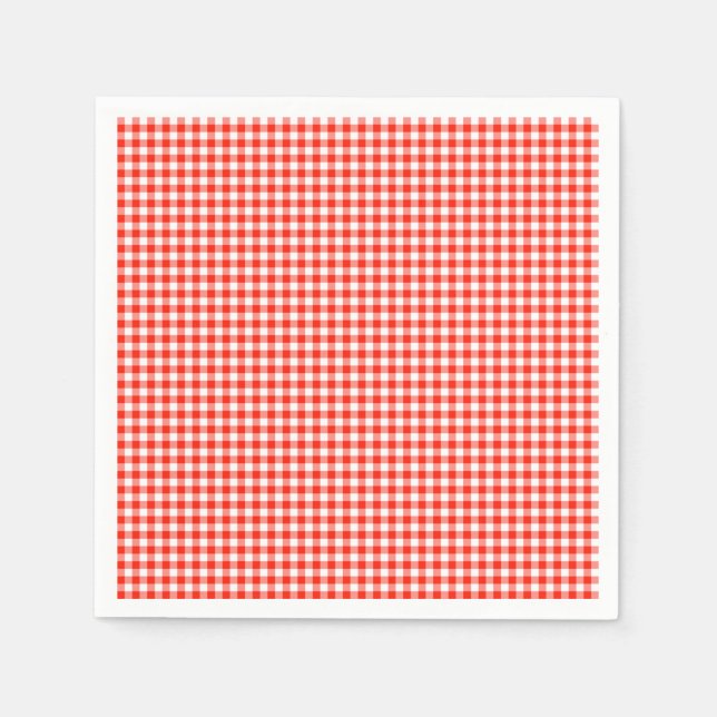 Guardanapo De Papel Gingham-Orange-Paper Napkins (Frente)