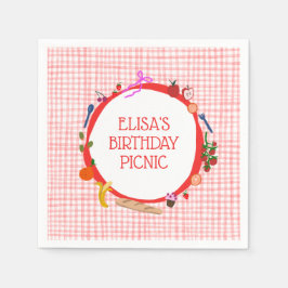 Guardanapo De Papel Gingham Picnic Modern Cute CUSTOM BIRTHDAY PARTY