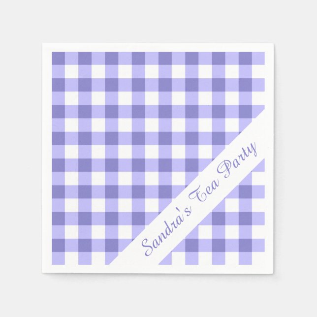 Guardanapo De Papel Gingham Purple (Frente)