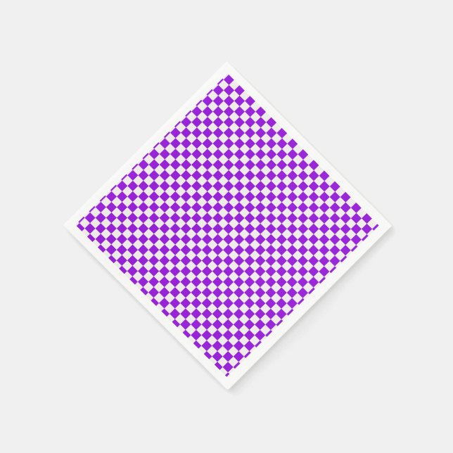Guardanapo De Papel Gingham Púrpura E Branco Verificado (Canto)