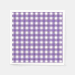 Guardanapo De Papel Gingham roxo e branco