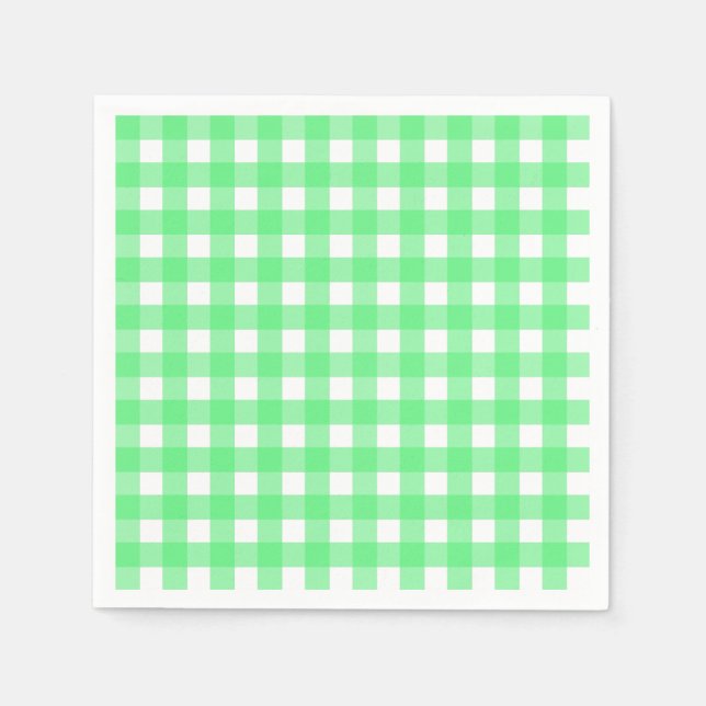 Guardanapo De Papel Gingham verde (Frente)