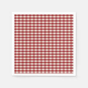 Guardanapo De Papel Gingham Vermelho e Branco