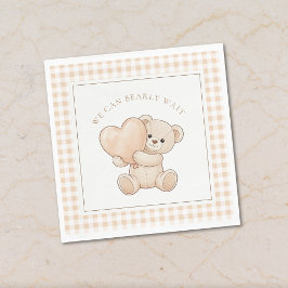 Guardanapo De Papel Gingham We Can Bearly Wait Baby Shower Napkins