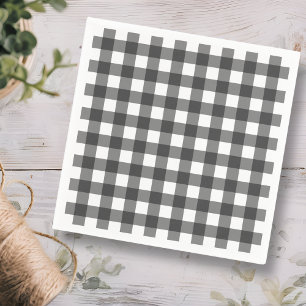 Guardanapo De Papel Gingham Xadrez Preta e Branco