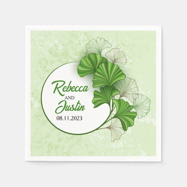Guardanapo De Papel Ginkgo Biloba Modern Boho (Frente)
