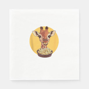 Guardanapo De Papel Girafa com humor animal de animação de pipoca