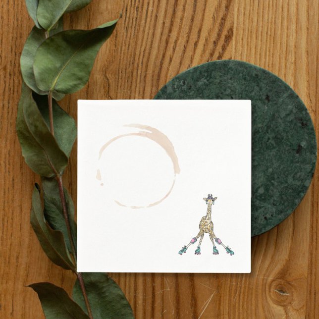 Guardanapo De Papel Girafa em skates para chá de fraldas (Criador carregado)