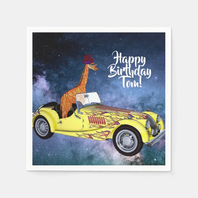 Guardanapo De Papel Girafa no Espaço Papel Coquetel Napkins (Frente)