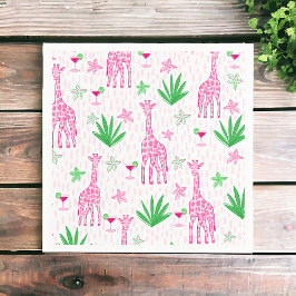 Guardanapo De Papel Girafas Clássicas Preppy e Selva de Cosmopolitans 