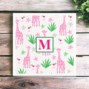 Guardanapo De Papel Girafas Sophisticadas Cosmopolitan Monograma