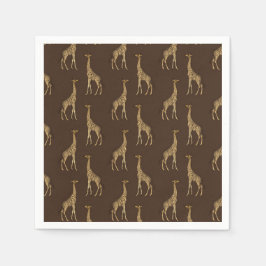 Guardanapo De Papel Giraffe Dourada Chic Elegant Napkins