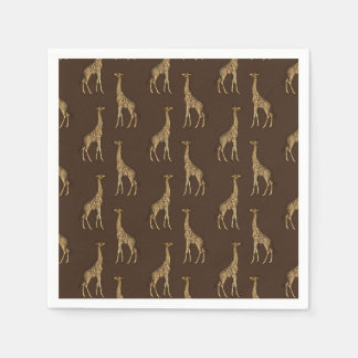 Guardanapo De Papel Giraffe Dourada Chic Elegant Napkins