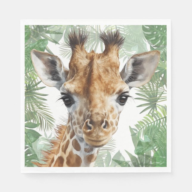 Guardanapo De Papel Giraffe Jungle Background (Frente)