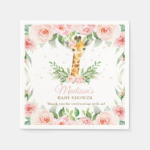 Giraffe Rosa, Chá de fraldas Floral, Aniversário