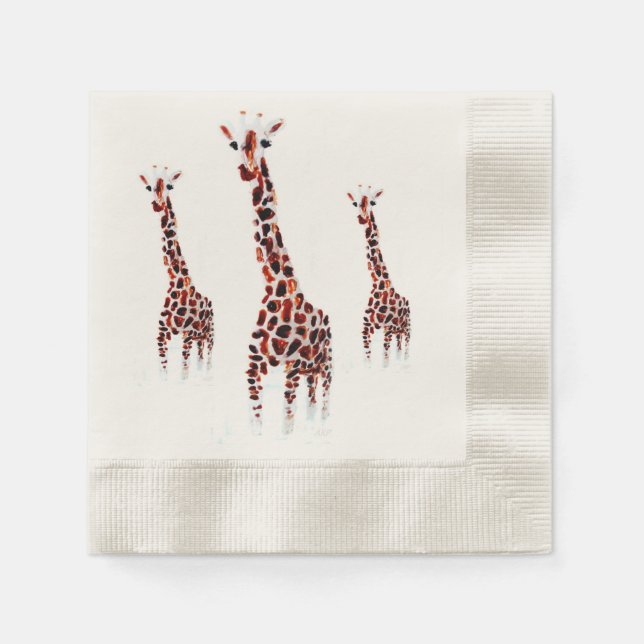 Guardanapo De Papel Giraffe Selvagem Animal (Frente)