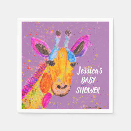 Guardanapo De Papel Giraffe Watercolor Safari Jungle Chá de fraldas