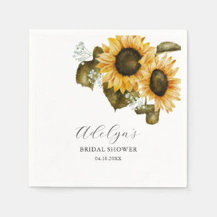 Guardanapo De Papel Girassóis Aquarela Chá de panela Floral