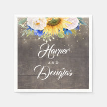 Girassóis Marinho Casamento outono Azul e Branco