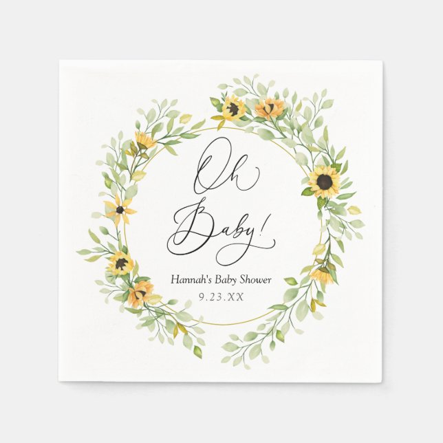 Guardanapo De Papel Girassóis Oh bebê (Frente)