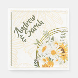 Guardanapo De Papel Girassol Aquarela Floral