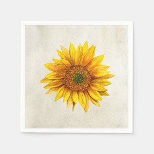 Guardanapo De Papel Girassol. Flor rústica. Floral amarelo do país