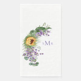 Guardanapo De Papel Girassol Monograma Lavanda