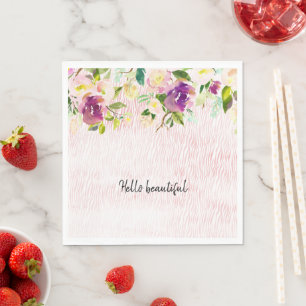 Guardanapo De Papel Girassol Pink Watercolor Impressão Animal Floral