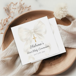 Guardanapo De Papel Girl First Holy Communion Bow Napkins