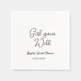 Guardanapo De Papel Girl gone wild bridal shower name date simple mini